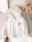 SHEIN Embroided Bear Fluffy Jacket