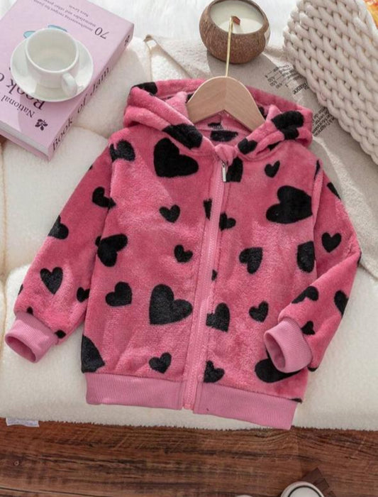 SHEIN Hearts Velour Jumper