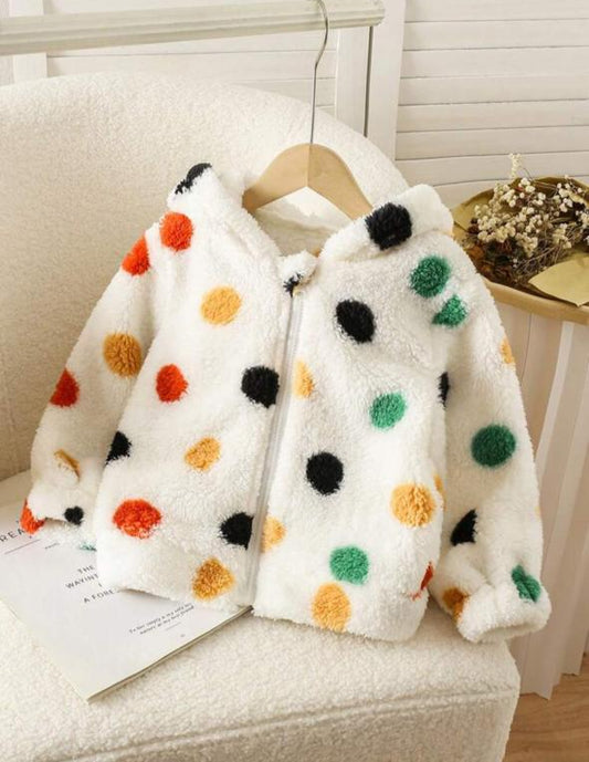 SHEIN Polka dots Hooded Jacket