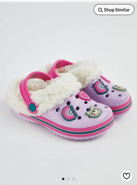 George Lilac Faux Fur Lined Clogs