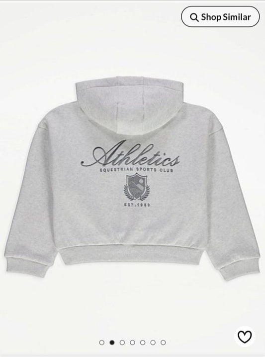 George Grey Button Cropped Hoodie with Jogger  Set