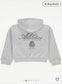 George Grey Button Cropped Hoodie with Jogger  Set