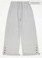 George Grey Button Cropped Hoodie with Jogger  Set