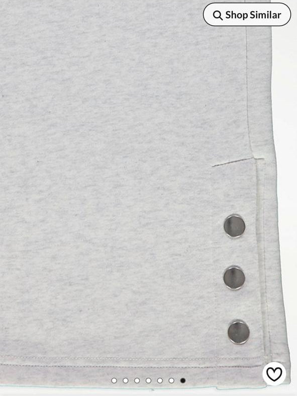 George Grey Button Cropped Hoodie with Jogger  Set