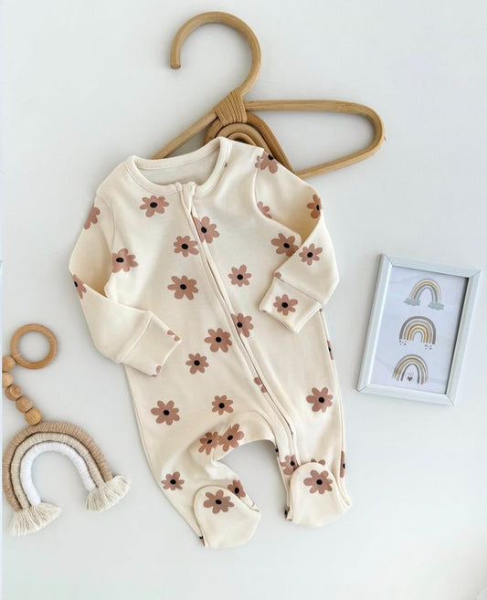 George Floral Zipped Sleepsuit