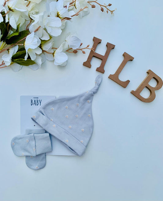 George Rainbows Cap & Mittens Set