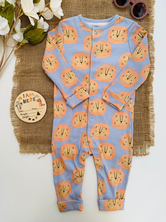 TU Clothing Ribbed all over Lions  Sleepsuit