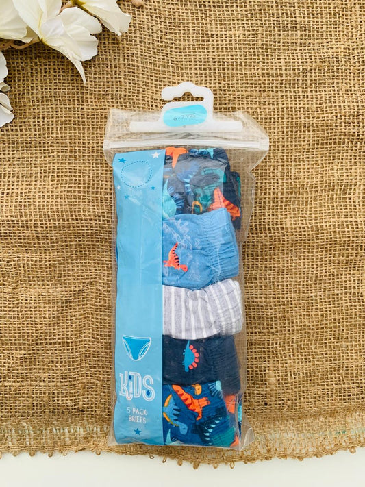 George Pack of 5 Dino Themed Briefs