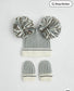 George Gray double pom pom knitted Cap & Mittens