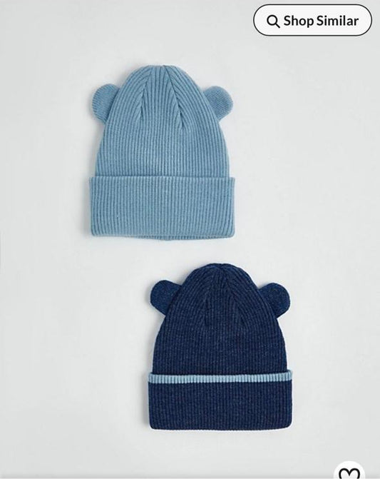 George Pack of 2 3D Ear Knitted Caps