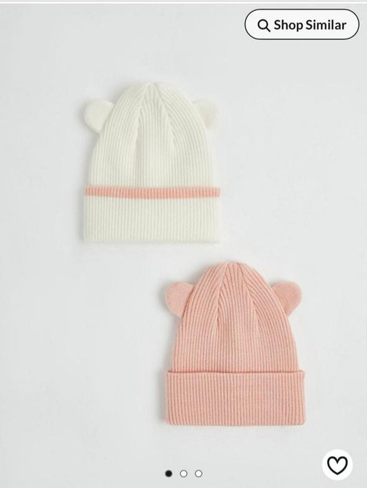 George Pack of 2 3D Ear Knitted Hats