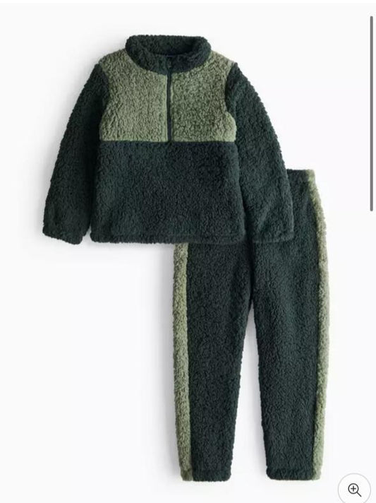 Tu Clothing Borg Fleece Shirt & Trouser Set