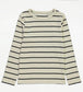 George Cream Striped Top & Denim Frill Pinafore