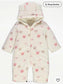 George Cream Bear Fleece 3D Ear Hooded Sleepsuit
