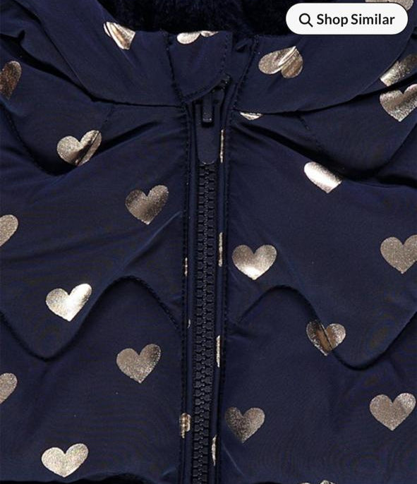 George Printed Silver Hearts Padded jacket