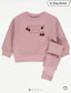 George Embroidered Cherry on Pink Sweatshirt & Trouser Set