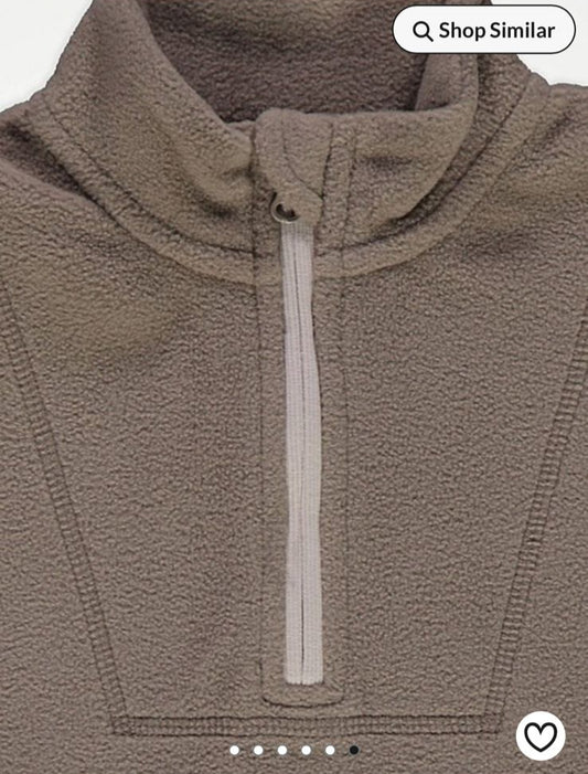 George Mocha Fleeced  Zipped Sweatshirt & Joggers Set