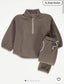 George Mocha Fleeced  Zipped Sweatshirt & Joggers Set