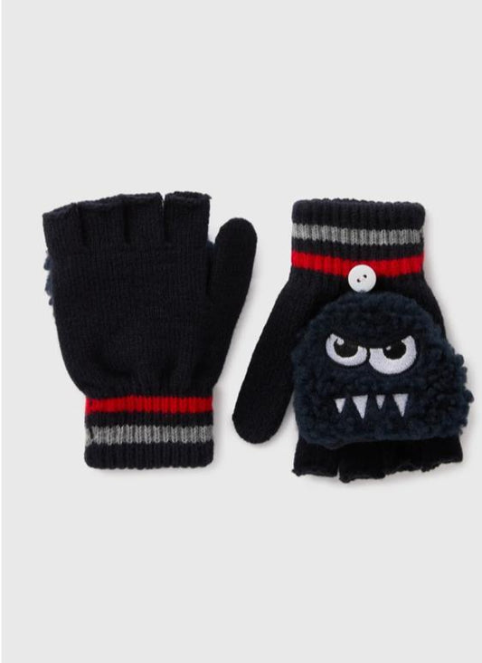 Matalan Navy Stripes Mittens