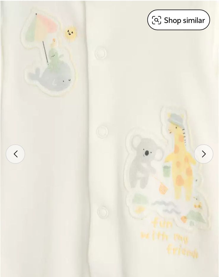 Tu Clothing Appliquéd Koala Sleepsuit