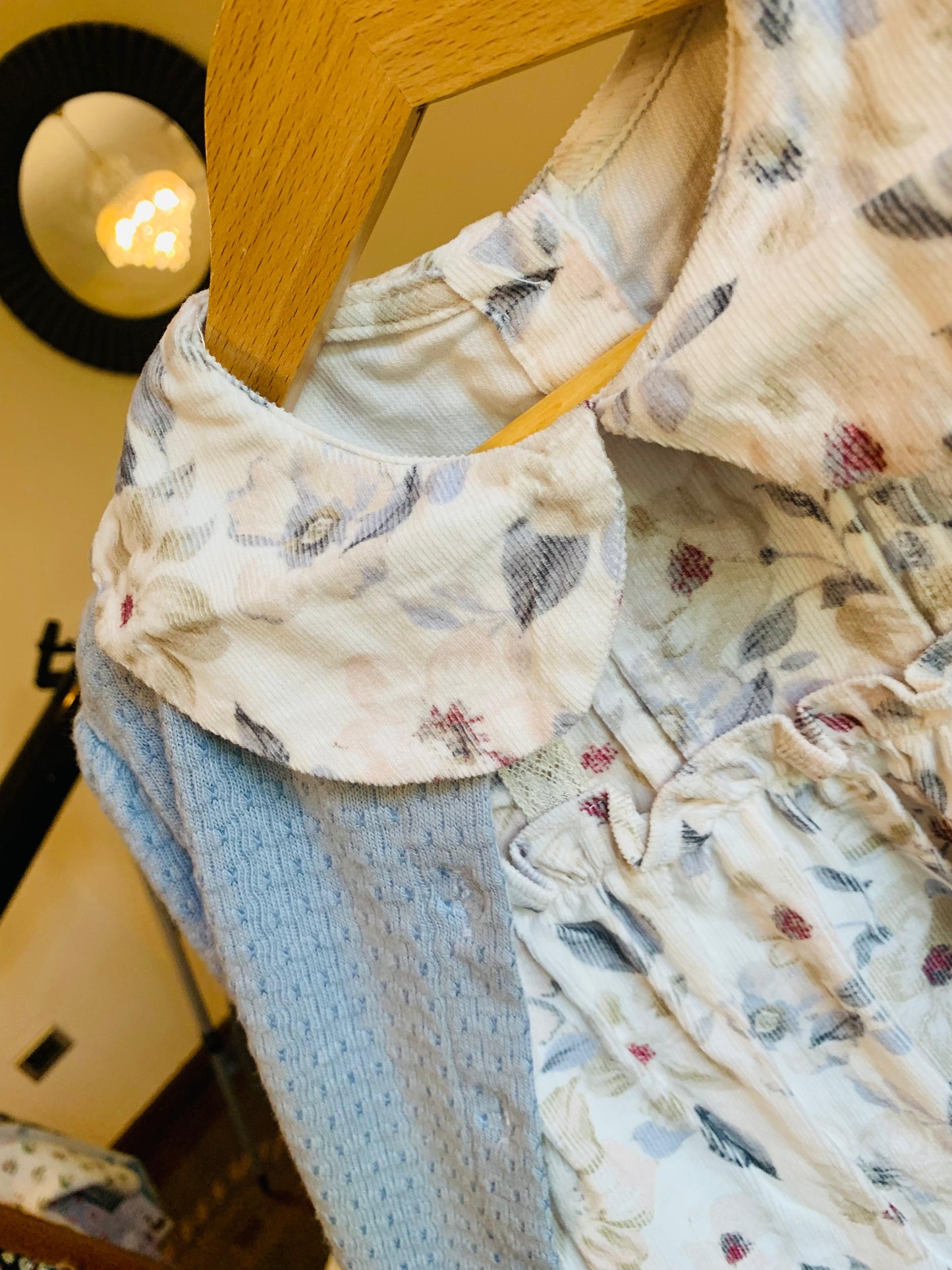 Floral Corduroy Frock with Cardigan