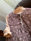 Corduroy Floral Frock with High neck