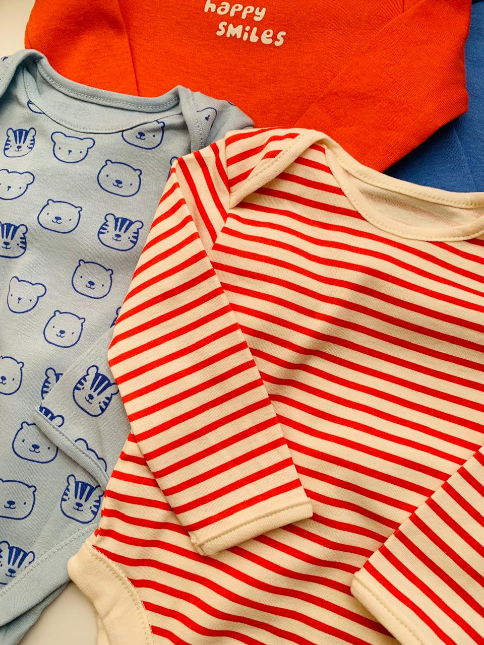 George pack of 4 "Happy Smile" Bodysuits