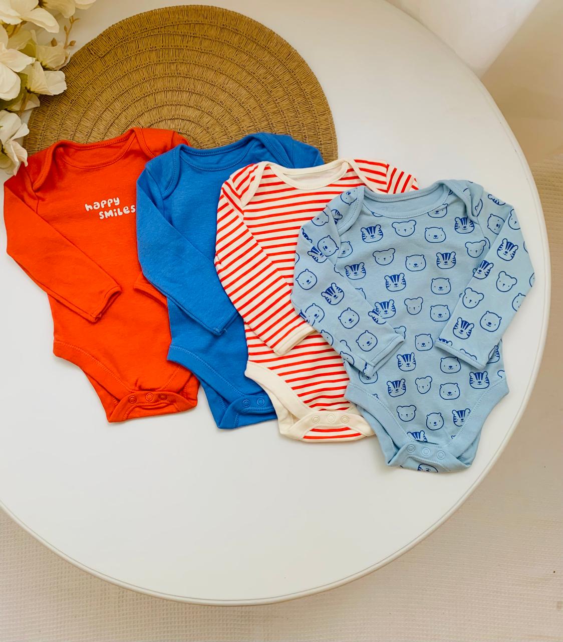 George pack of 4 "Happy Smile" Bodysuits