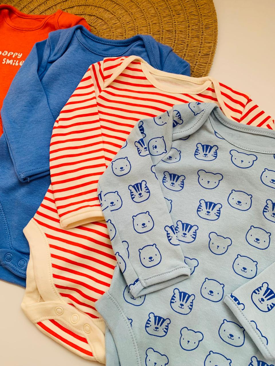 George pack of 4 "Happy Smile" Bodysuits