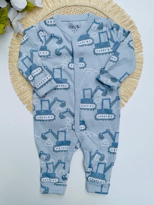 Tu Clothing Vehicles print ribbed Sleepsuit