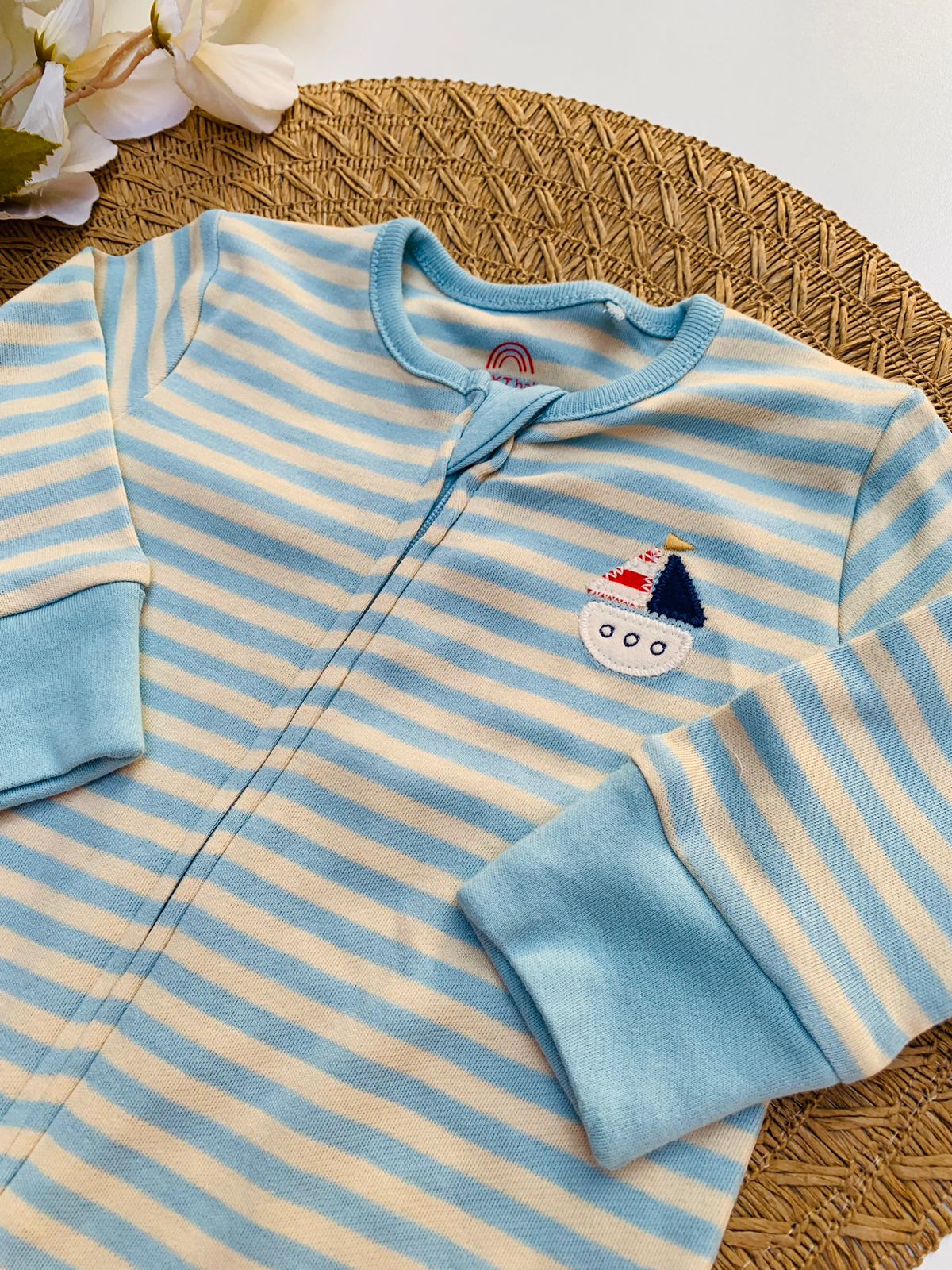 Next Striped Sleepsuit