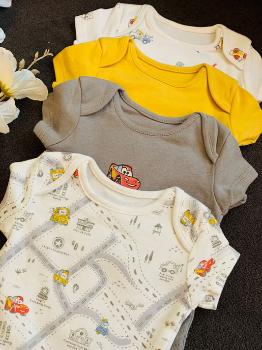 George Pack of 4 Disney Cars Bodysuits