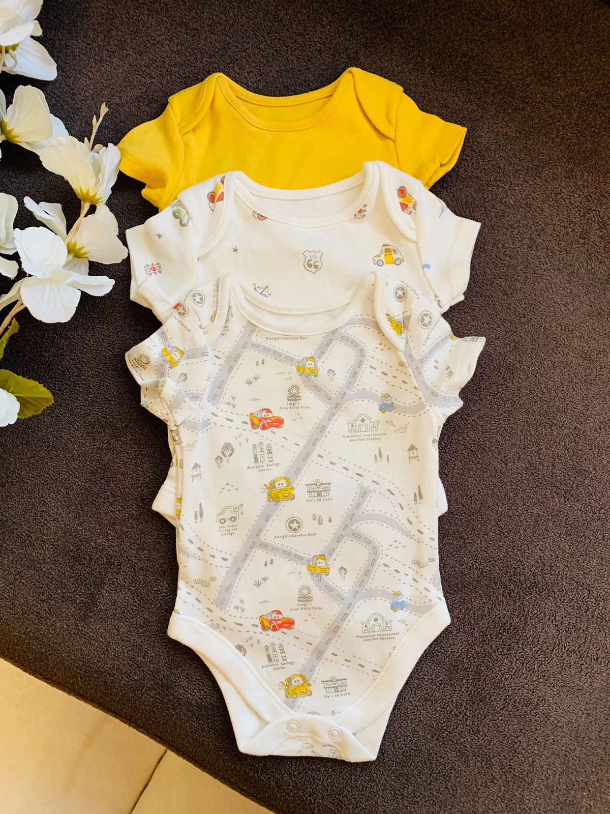 George Pack of 3 Disney Cars Bodysuits