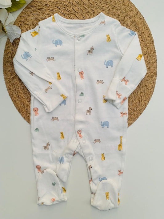 George Safari Print Sleepsuit