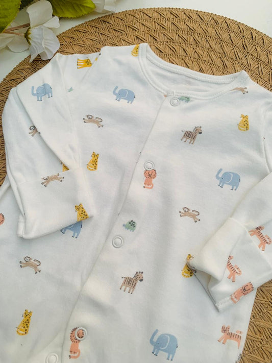 George Safari Print Sleepsuit