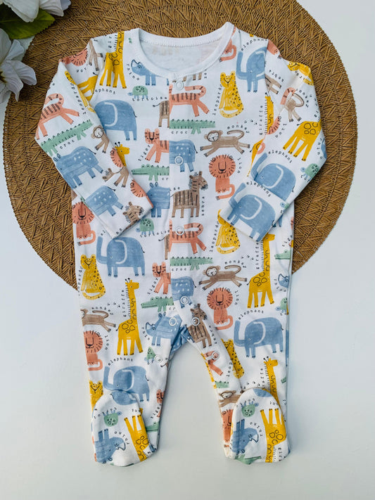 George Safari Print Sleepsuit