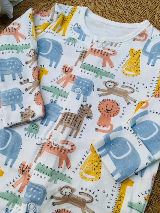 George Safari Print Sleepsuit