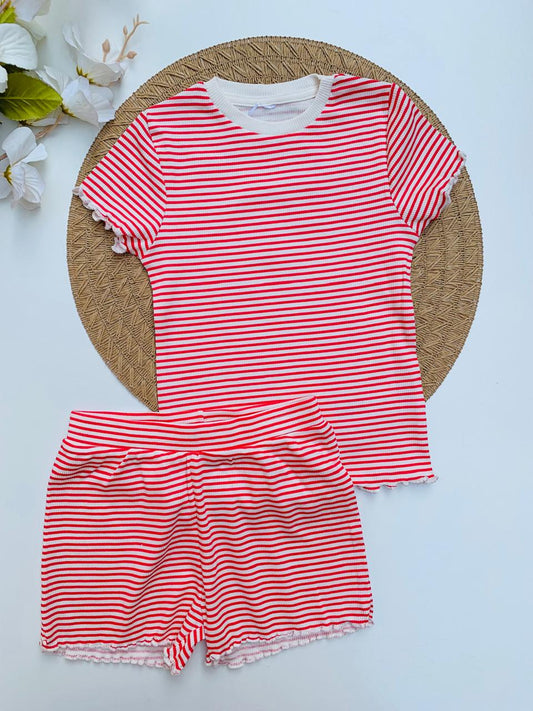 George Striped Shirt & Short Set