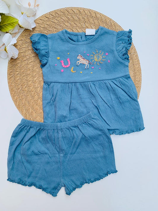 Next "Unicorn Magic" Frill Frock & Shorts Set