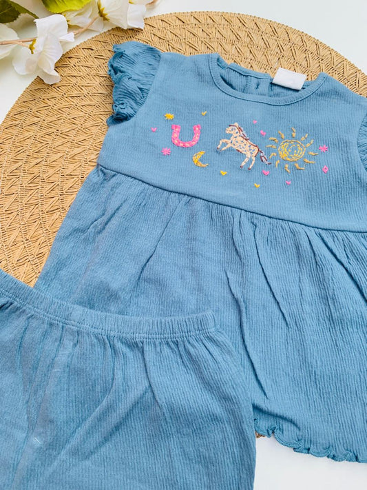 Next "Unicorn Magic" Frill Frock & Shorts Set