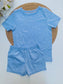 George Hearts Print Shirt & Shorts Set