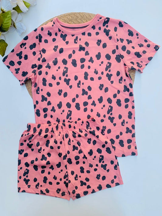 George Leopard Print Shirt & Shorts Set