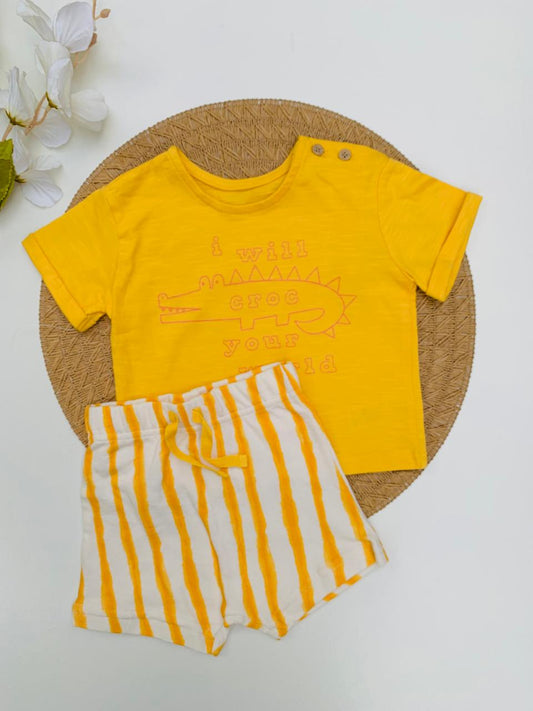 George "I Will Croc your World" Shirt & Shorts Set