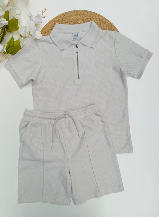 Tu Clothing Textured Shirt & Shorts Set