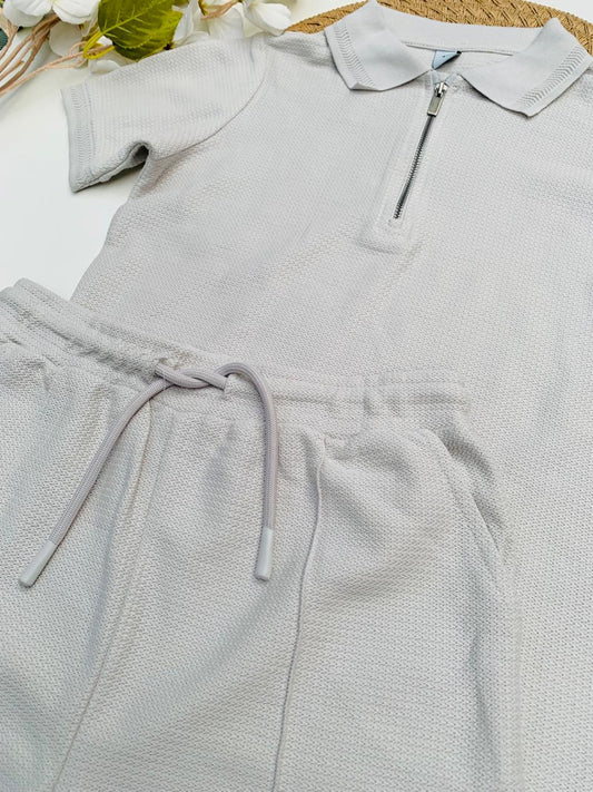 Tu Clothing Textured Shirt & Shorts Set