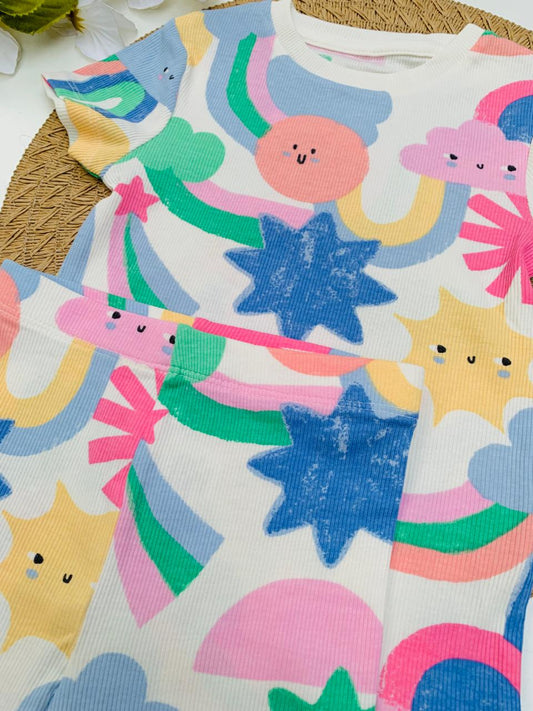George Colorful rainbows Shirt & Shorts Set