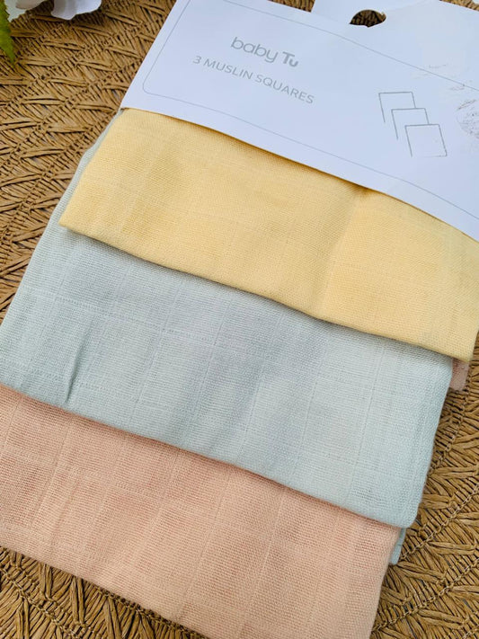 Tu Clothing Pack of 3 Muslin Squares