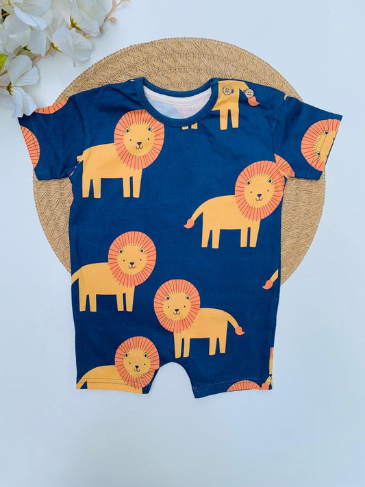 George Lion Print Romper