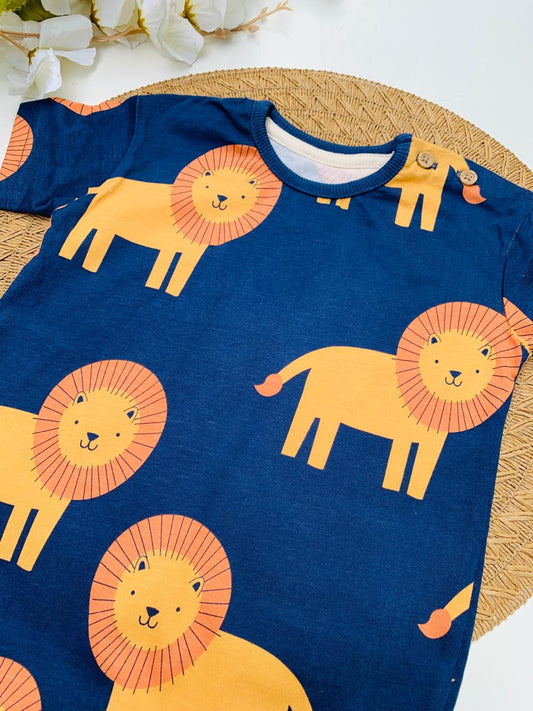 George Lion Print Romper