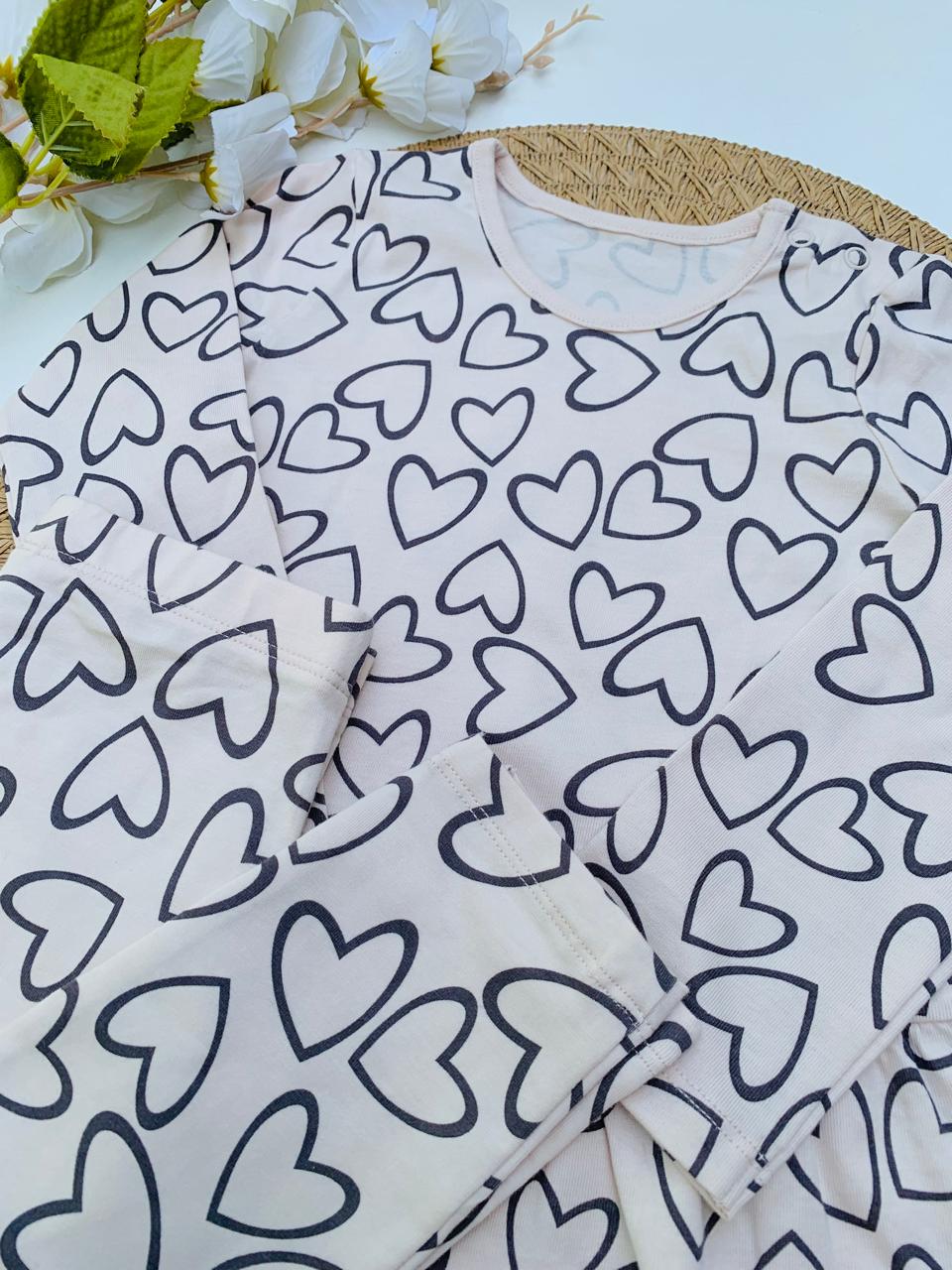 George Heart Print Frock with tights Set